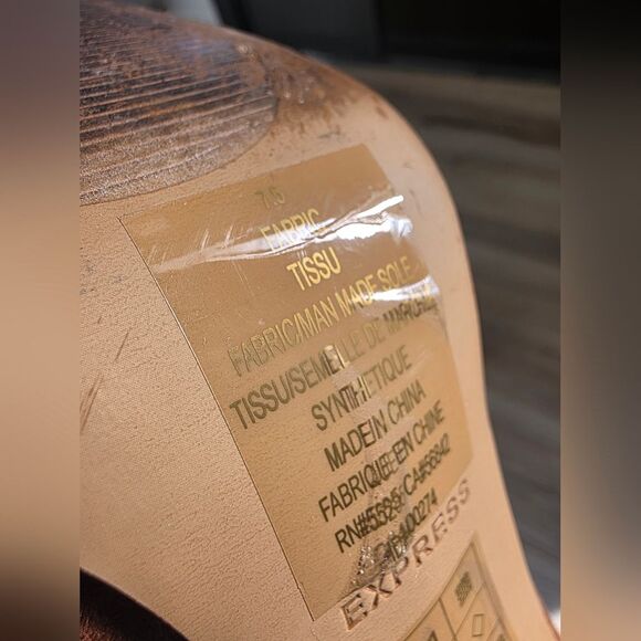 Express Tan Brown Vegan Suede Lace Up Rivet Tie Chunky Heel Ankle Bootie 7.5 - Picture 4 of 14